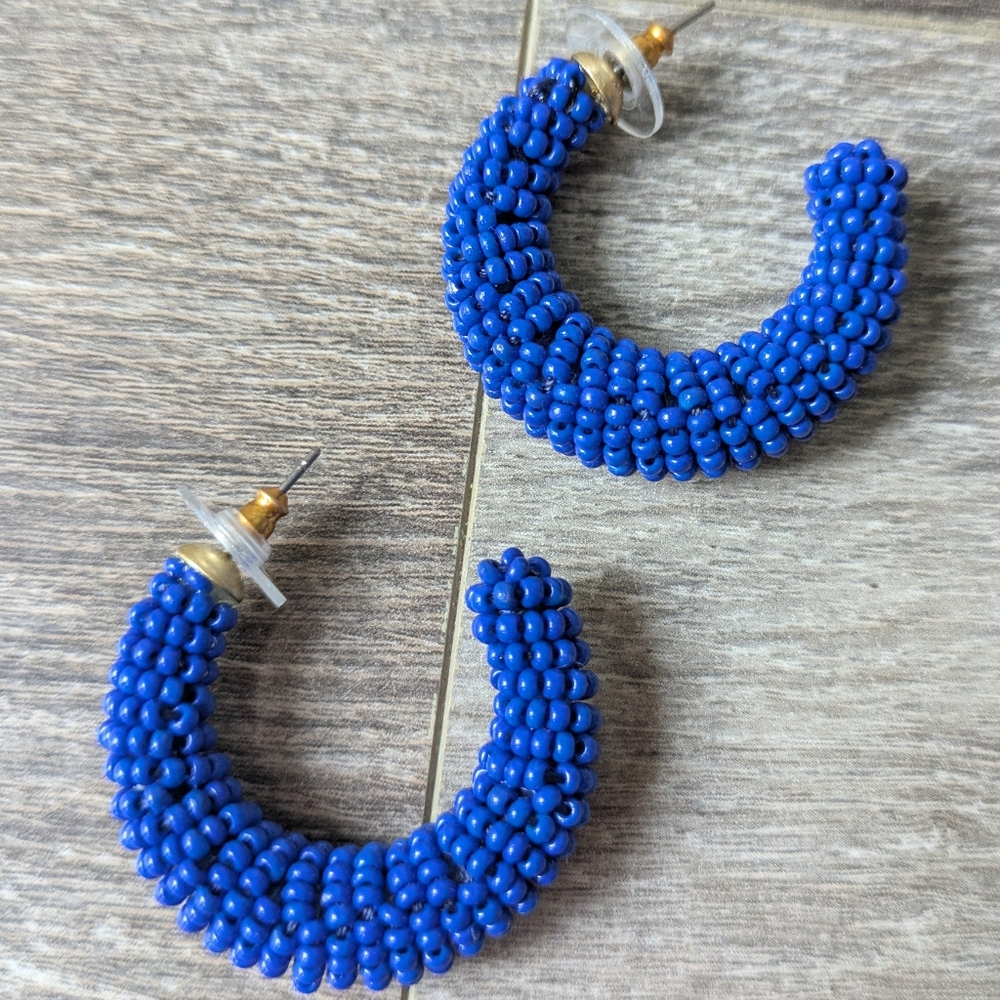 J.Crew Women's Blue Beaded Earrings